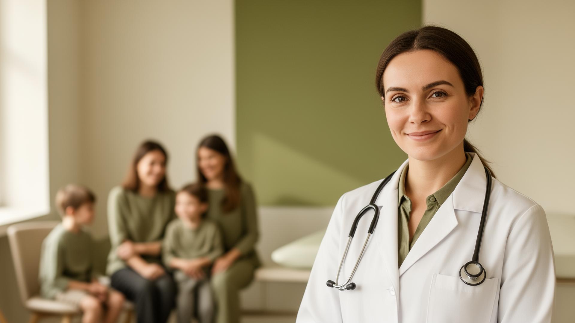 Family doctor at Corydon Medical Clinic welcoming a family in Winnipeg